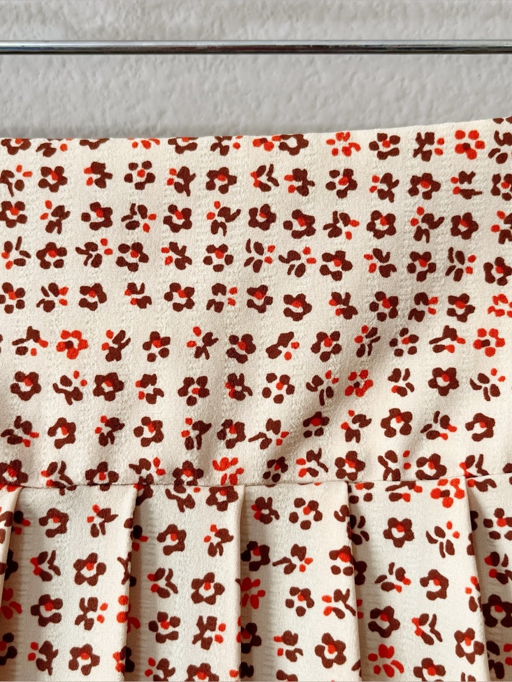 Toad&Co Sunkissed Pleated Skort Ivory Orange Floral Print Size Large Athleisure - Picture 7 of 15